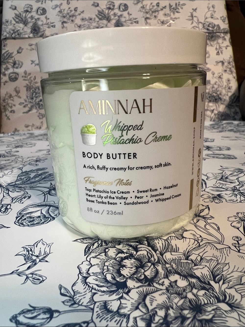 Aminnah Whipped Pistachio Crème Body Butter — Light Green